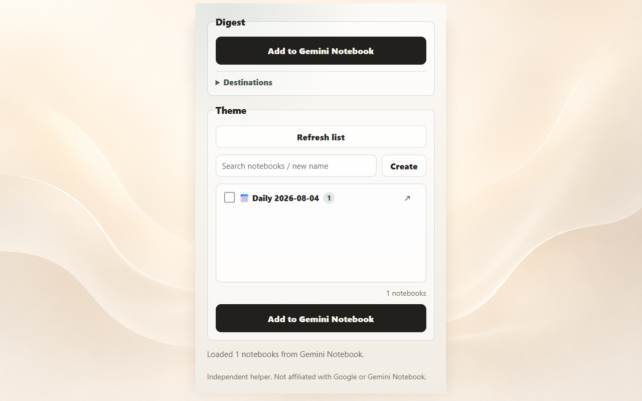 Read Later Is Broken 1.1.2 popup with digest and theme notebook controls